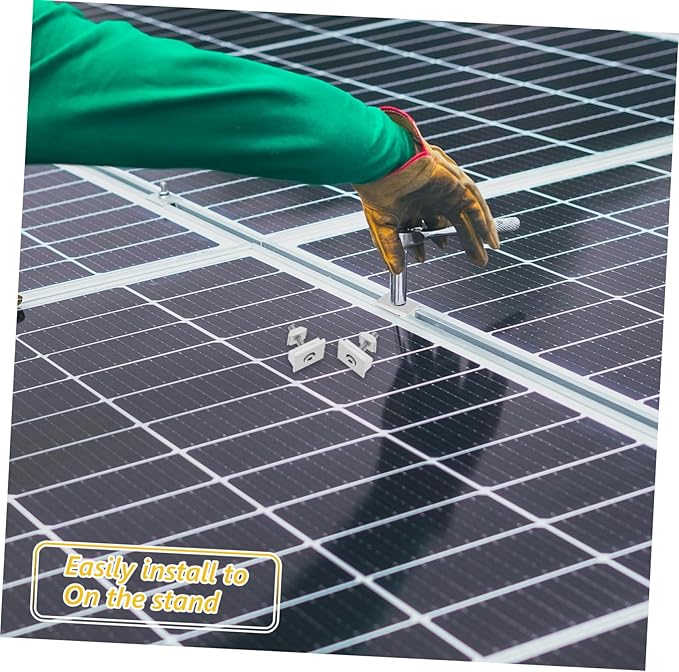 4pcs Solar Panel Mounting Hardware Aluminum Alloy Mid Clamps Solar Panel Bracket Mounting Clips for Flat Roof