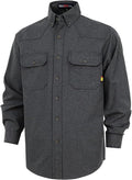 BOCOMAL FR Shirts Button Down Dura-Light 6.5 oz Soft Heather Series Utility Chest Pockets Flame Resistant Work Shirt CAT2
