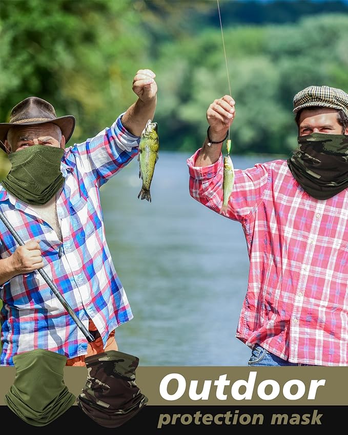 Cuffbow 12 Pack Neck Gaiters Face Mask Bandana Balaclava for Men Women Cooling Neck Gaiter Summer UV Sun Protection Scarf