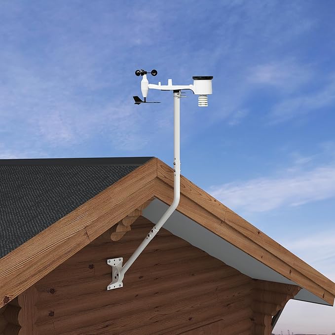 Universal Adjustable Mounting Pole, Steel J-Mount for Attic Outdoor Roof Wall Installation, Weatherproof Mast Pole, Mounting Bracket and Hardware Included (Diameter 1 1/4", Length 49 3/4", White)