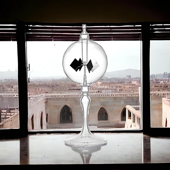 Medium Crystal Solar Power Radiometer Crookes Spinning Vanes Glass Windmill Gift Home Desk Decoration M