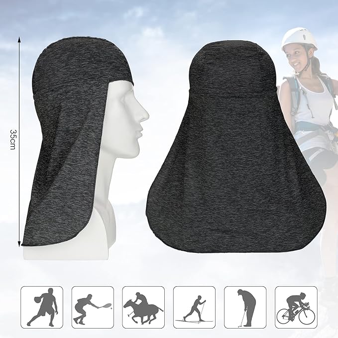 Geyoga 2 Pieces Hard Hat Sun Shade Cooling Skull Cap Neck Cover Elastic Fishing Hat for Women Men Outdoor