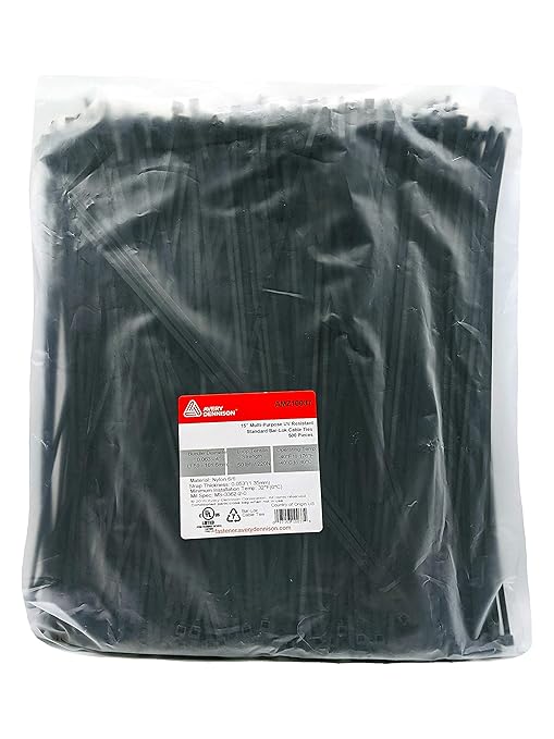 Bar Lok 15” Zip Ties – 500 Pieces, Black – Made in America – Weather, UV & Impact Resistant Plastic Cable Ties for Binding Bundling & Organizing Wire Cable & More – Indoor & Outdoor (15", 500ct)