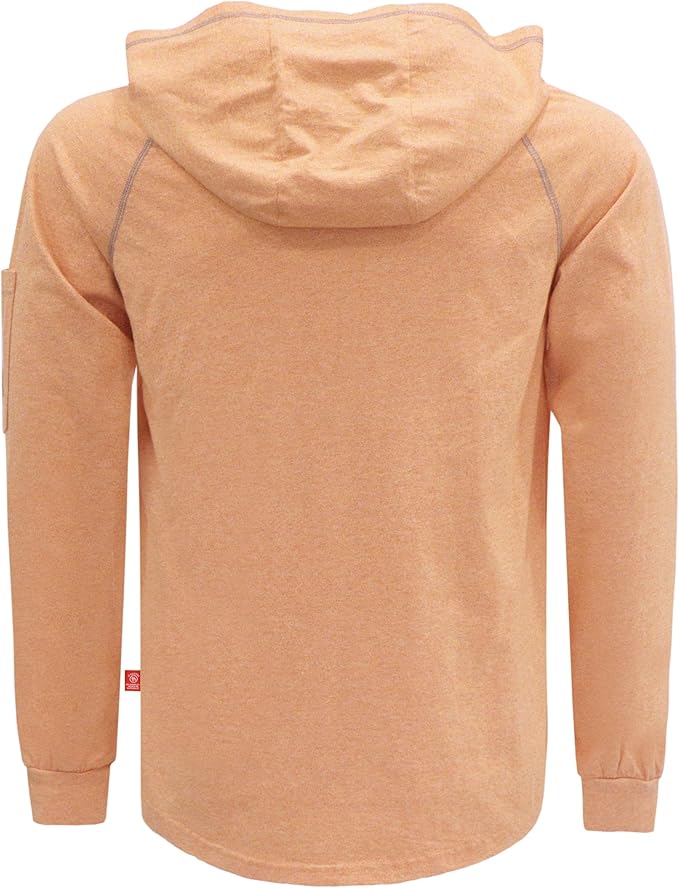BOCOMAL FR Hooded T Shirts Heather Series 6oz Flame Resistant NFPA2112 CAT2 Fire Retardant Hoodies Work Shirt