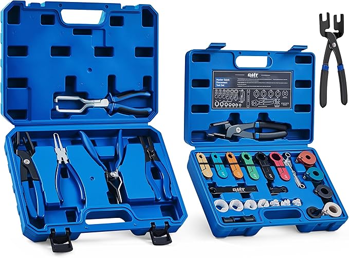 Orion Motor Tech Master Quick Disconnect & Fuel Line Pliers Tool Set, 31pc Fuel Line Disconnect Tool Set with Fuel and AC Disconnect Pliers, Heavy-Duty Fuel Pipe Repair Set for Auto A/C Fuel Line