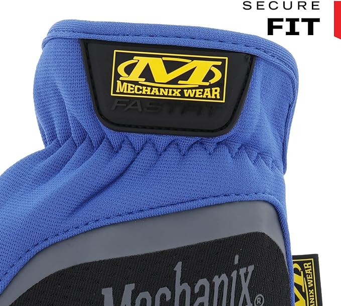 Mechanix Wear FastFit Work Gloves - Anti-Slip & Abrasion Resistant Heavy Duty Gloves - Touchscreen Compatible - Vibration Damping - Multipurpose Use - Small - Blue