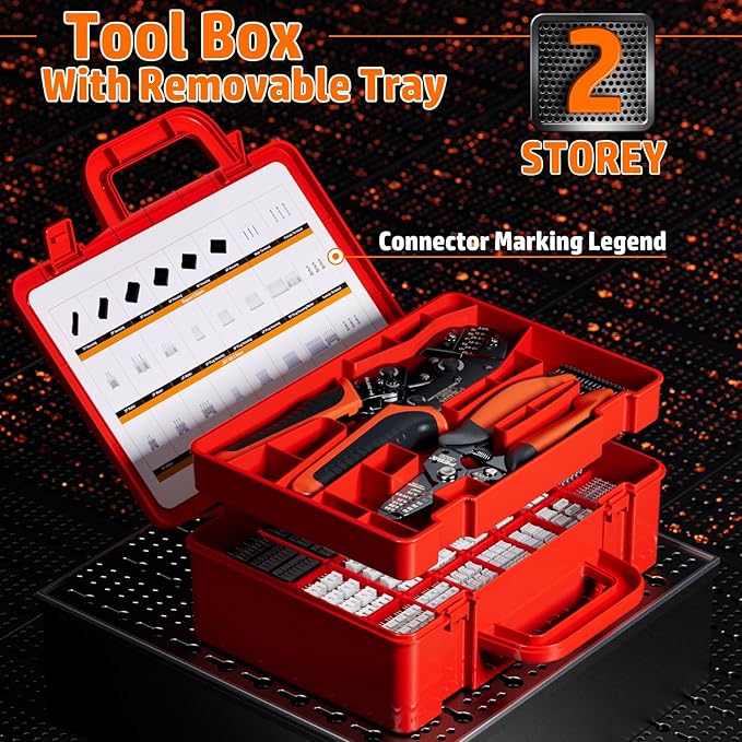 PEBA Crimping Tool and Dupont Connector Kit - 28 Types of Dupont 2.54 mm Connectors & Crimp Pins, 2.0 mm JST-PH & 2.5mm JST-XH Housings and Contacts, for DIY Electronics - Suitable for AWG 32-20 Wires