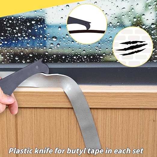 Butyl Seal Putty Tape Grey 1 Inch x 30 Feet(4 Pack),Leak Proof Butal Tape for RV Repair, Window, Boat Sealing, Glass and EDPM Rubber Roof Patching