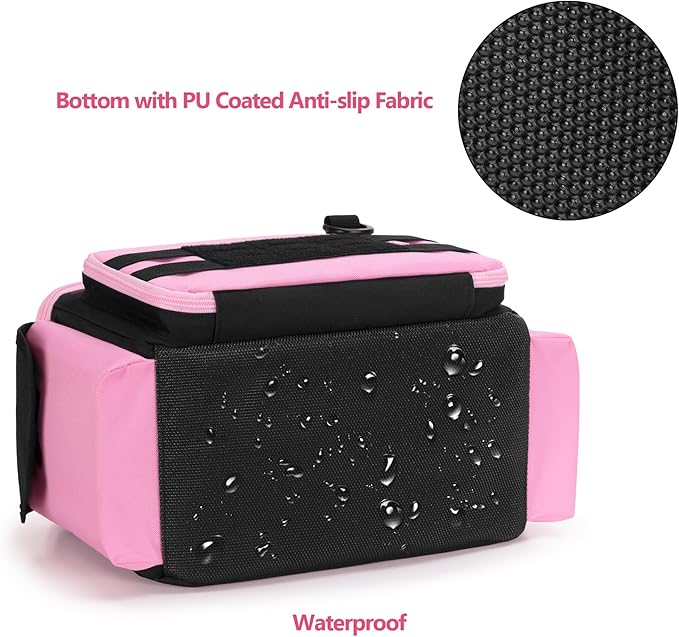 Pink Tool Bag for Women, Tool Storage Organizer with Anti-friction and Thick Padded Bottom, Tactical Range Bag, Multi-functional Work Bag for Repairman, Electrician, Carpenters, Pink