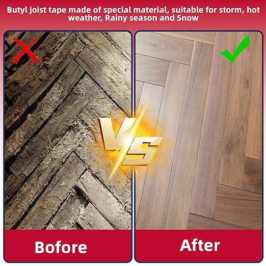 Joist Tape for Decking 4 inch, Weatherproof Butyl Sealant Deck Tape Joists, Flashing Tape Waterproof Roof Joist Deck Tape