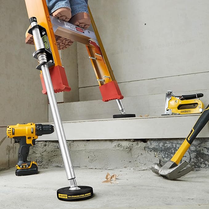 Adjustable Ladder Leveler with Anti-Slip Rubber Feet, Extension Ladder Stabilizer Feet Levelers with Rust Proof Design, Universal Stair Ladder Stabilizer, Ladder Aide Leveling Feet
