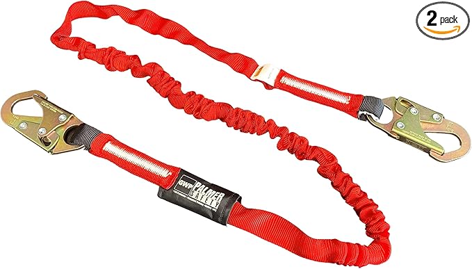 Palmer Safety ATERET L121133 2 Pack 6' Internal Shock Absorber Lanyard Single Leg w/ Snap Hook I OSHA/ANSI Compliant Restraint Lanyards I Ideal Use for Arborist, Roofer & Construction Workers