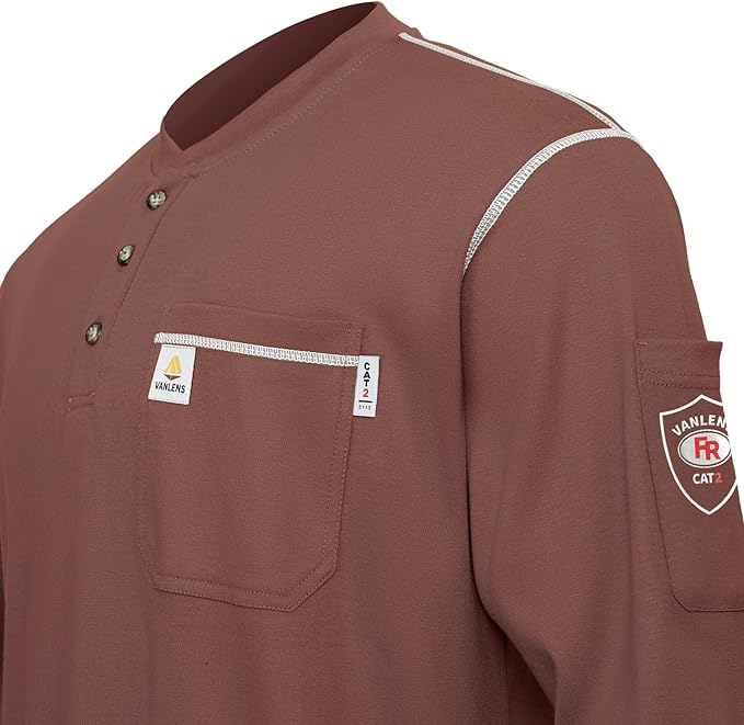 FR Shirts for Men CAT2/HRC2 Flame Resistant Shirts 6.5oz Light Weight Long Sleeve Fire Retardant Shirts