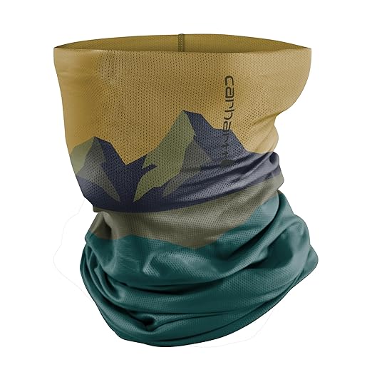 Carhartt Unisex-Adult Force UPF Lightweight Neck Gaiter, Mountain Print-Fennel/Hunt Club, One Size