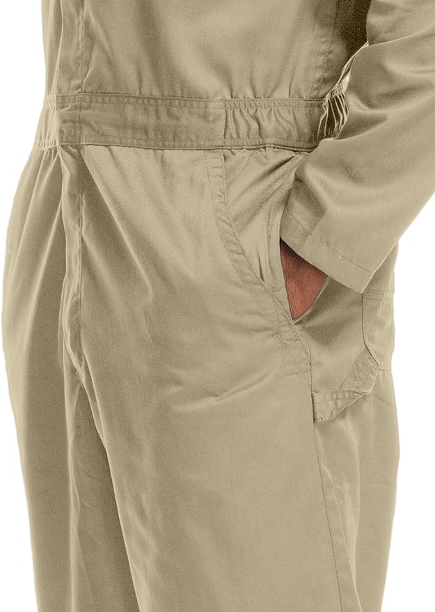 Coveralls for Men Long Sleeve Cotton Blend Work Jumpsuit with Multi Pockets Utility Work Wear