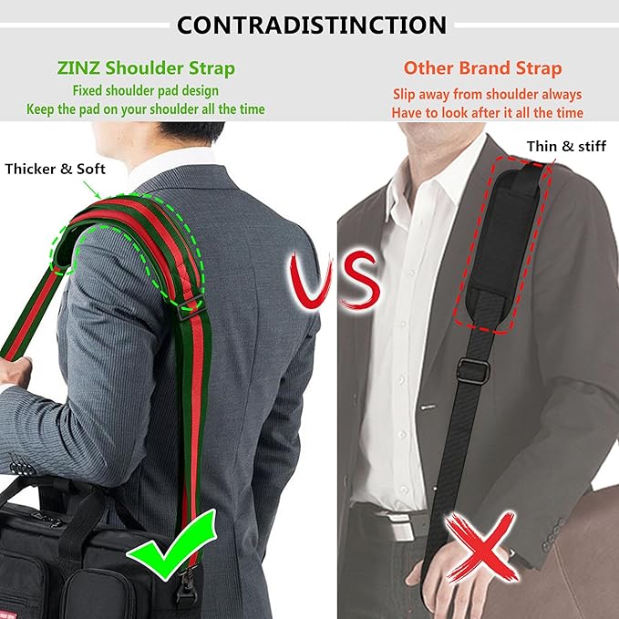 ZINZ Bag Shoulder Strap, Padded Adjustable Shoulder Strap Replacement