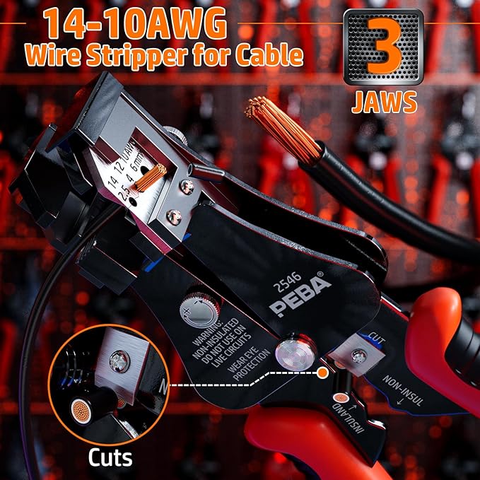 PEBA Solar Connector Crimping Tool Kit for AWG 16-10 Solar Panel Cable Wire with 14 Pairs IP68 Solar Connectors Plug & Wire Stripper & Spanner Wrench | Pro-Grade Ratchet Crimp Tool for Installers