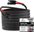 Twin Wire 50FT Solar Extension Cable - 10AWG (6mm) Black & Red with IP67 Solar Panel Connectors for Outdoor & Marine Use