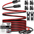 Twin Wire 30FT Solar Extension Cable - 10AWG (6mm²) Solar Panel Connector, with IP67-Male/Female Solar connectors for Outdoor Automotive RV Boat Marine Solar Panel- Black & Red