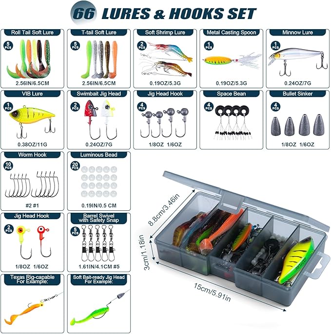 Goture Fishing Rod and Reel Combos, 1.8M-2.7M Carbon Fiber Telescopic Fishing Pole with Spinning Reel, Lures Set, 900D Carrier Bag, Travel Full Kit for Freshwater Saltwater, Beginners & Anglers