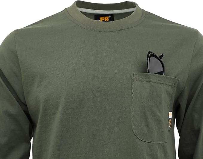 KONRECO FR Shirts for Men Crewneck 6oz Jersey Lightweight Flame Resistant Work T Shirt NFPA2112 CAT2