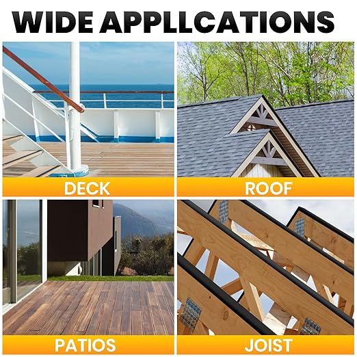 ADHES Deck Joist Tape, 4" x 50' Weather Resistance & Waterproof Butyl Joist Tape, Deck Flashing Tape, Ideal for Wood Decks Beams Roof, Outdoor Construction Use