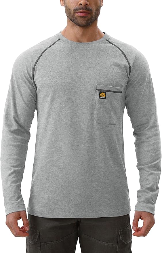 WORKWEYA FR Shirts Flame Resistant Shirt 6.5oz Men's NFPA 2112/CAT2 Long Sleeve Shirt