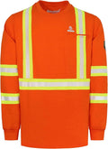 BOCOMAL FR Hi-Vis Shirts 6oz Lightweight High Visibility Reflective Flame Resistant/Fire Retardant Shirt Men's Safety Shirts