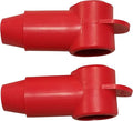 (Red) 3/8" Stud Terminal Cover - Electrical Battery Connection Insulator (2 Pack)