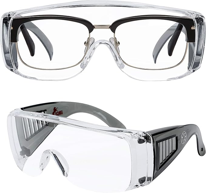 UNCO- Safety Goggles Over Glasses, Protective Goggles, Anti Fog, Work, Safety Glasses Over