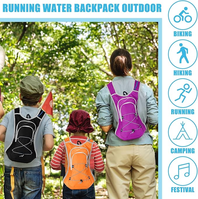 4 Pack Hydration Backpack with 2L Water Bladder Lightweight Hydration Backpack Pack for Men Women Hiking Cycling Camping Running Climbing