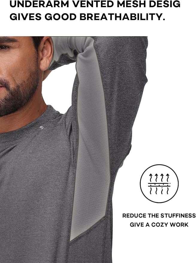 FR Shirts for Summer 5.5OZ Lightweight Breathable Vented Mesh Flame Resistant Long Sleeve Crew T-Shirt CAT2
