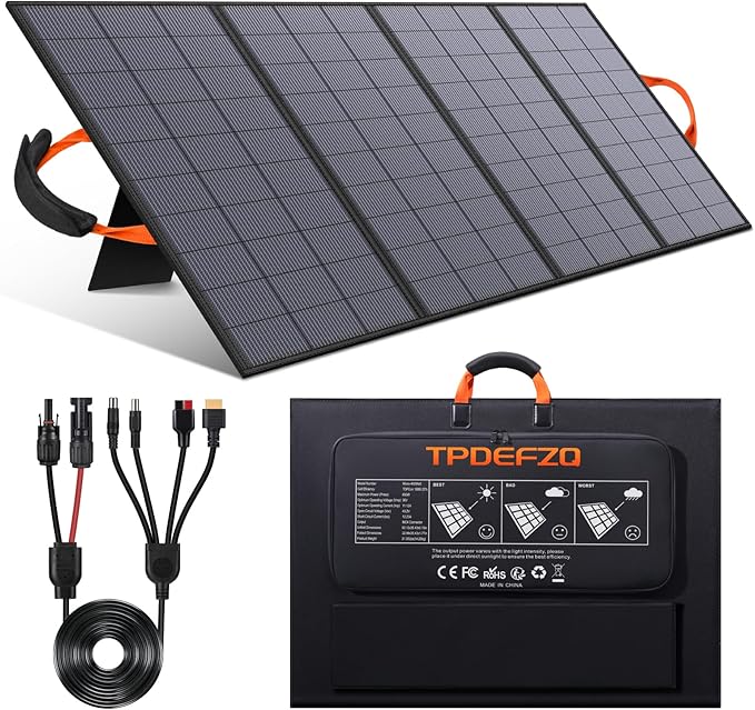 400W Portable Solar Panel for Power Station, 36V ETFE Foldable Solar Panel Charger,25% High Efficiency,MC4 Output, IP68 Waterproof, for Outdoor Camping, RV