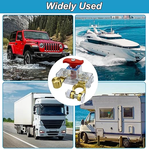 Car Battery Power Cut-Off Switch Breaker, Pure Copper Stable Transmission High Conductivity Disconnect Switch Smart Car Battery Disconnect Switch Clear PC Shell for Car Truck Boat Rv Supplies