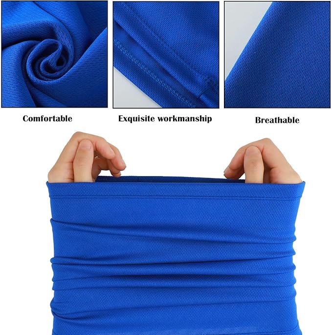 Geyoga 6 Pieces Summer UV Protection Cooling Neck Gaiter Face Clothing Neck Gaiter Mask Scarf Sunscreen Breathable Bandana
