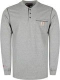 BOCOMAL FR Shirts for Men 5.5oz Lightweight Long Sleeve Work Henley Fire Resistant Shirt CAT2