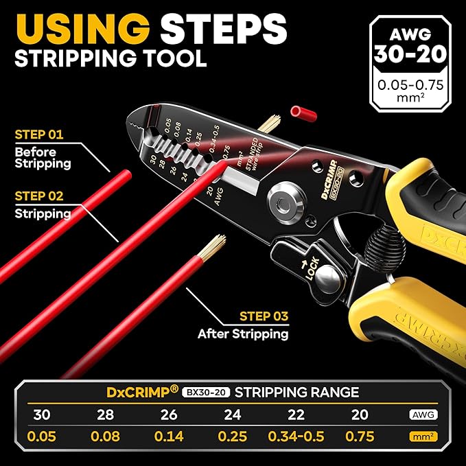 Mini-Fit Jr 4.2mm Crimping Tool Kit (2-24 Pin) with SATA & LP4 Connectors, 16-26 AWG Terminals. Ratcheting Crimper, Stripper & Extractor. Fits Molex Mini-Fit Jr for PC Modding, ATX/GPU/PSU