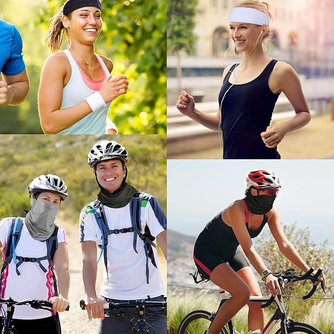 Geyoga Neck Gaiter Bandana Face Mask Summer UV Protection Cooling Breathable Face Mask Neck Scarf Balaclava for Men Women