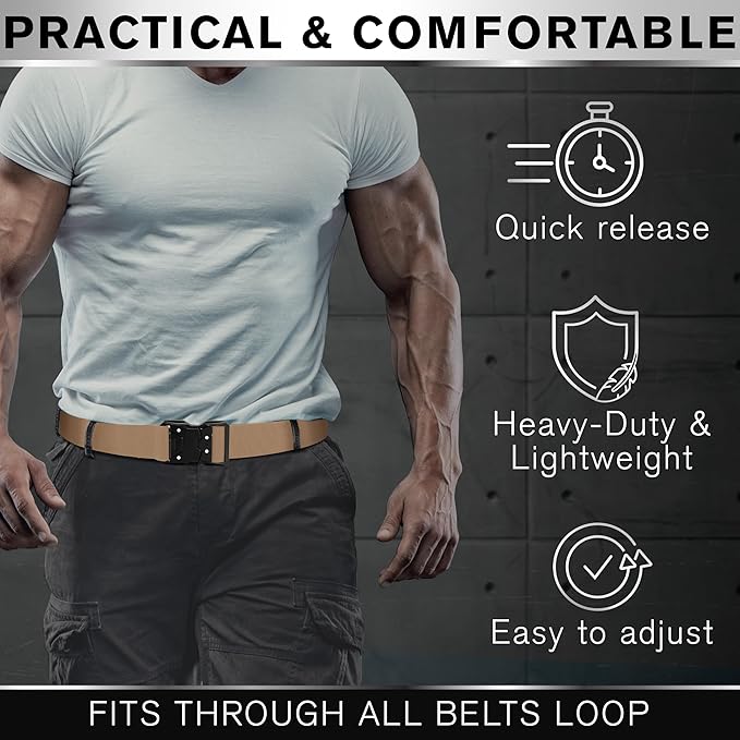 TECEUM Tactical Belt – Heavy-Duty & Quick Release – Military, Work, Rigger, Duty & Utility Belt for Men