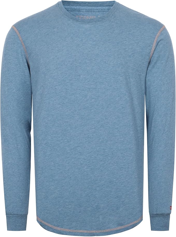 TICOMELA FR Shirts for Men 4oz Lightweight Flame Resistant Crewneck T-Shirts 100% Cotton Fire Retardant Henley Shirts