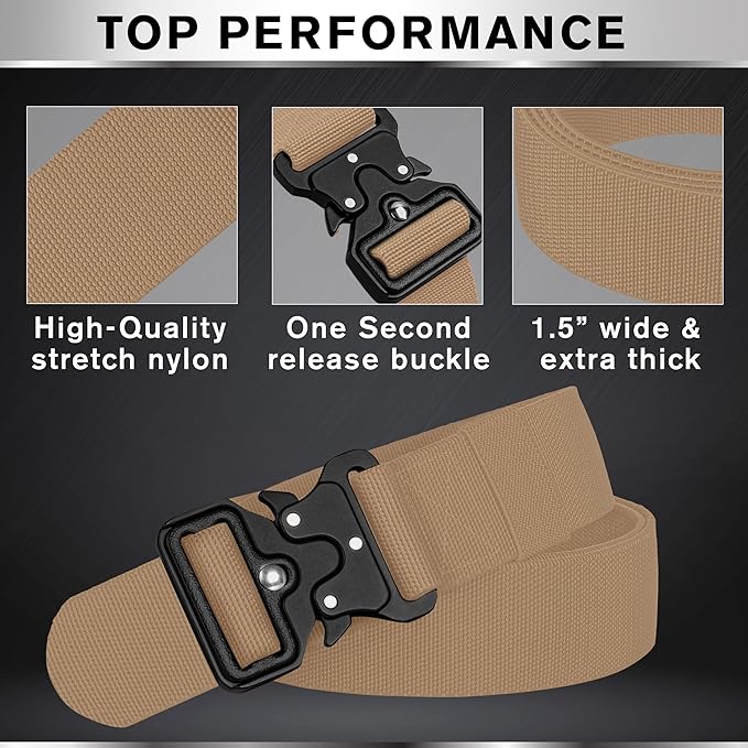TECEUM Tactical Belt – Heavy-Duty & Quick Release – Military, Work, Rigger, Duty & Utility Belt for Men