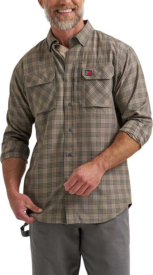 Wrangler Riggs Workwear Men's FR Flame Resistant Two Pocket Work Shirt