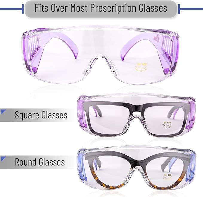 UNCO- Safety Goggles Over Glasses, Protective Goggles, Anti Fog, Work, Safety Glasses Over