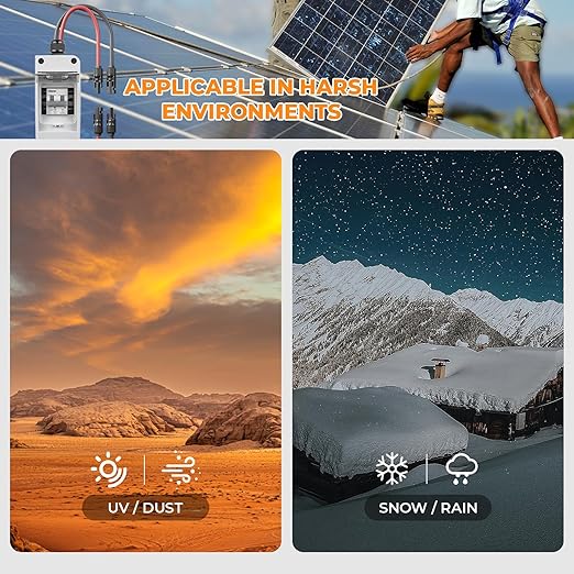 Solar Panel Disconnect Switch 60A 400V DC/AC PV Disconnect Switch Miniature Circuit Breaker with Waterproof Enclosure for Solar PV Homes Batter (60 Amp)