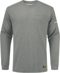 FR Shirts for Summer Crew T-Shirt 5.5OZ Heather Jersey Flame Resistant Long Sleeve Crew T Shirt CAT2