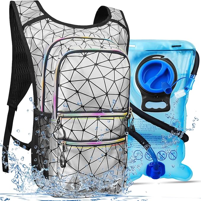 Hydration Pack, Water Backpack with 3L Hydration Bladder Lightweight Insulation, Festival Essential, Rave Hydration Backpack, Hydropack Backpack for Rave, Hiking, Biking, Festival Gear