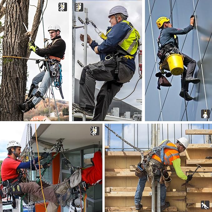 Safety Harness Fall Protection Upgrade 4 Quick Buckles Construction Full Body Harness 6 Adjustment D-ring