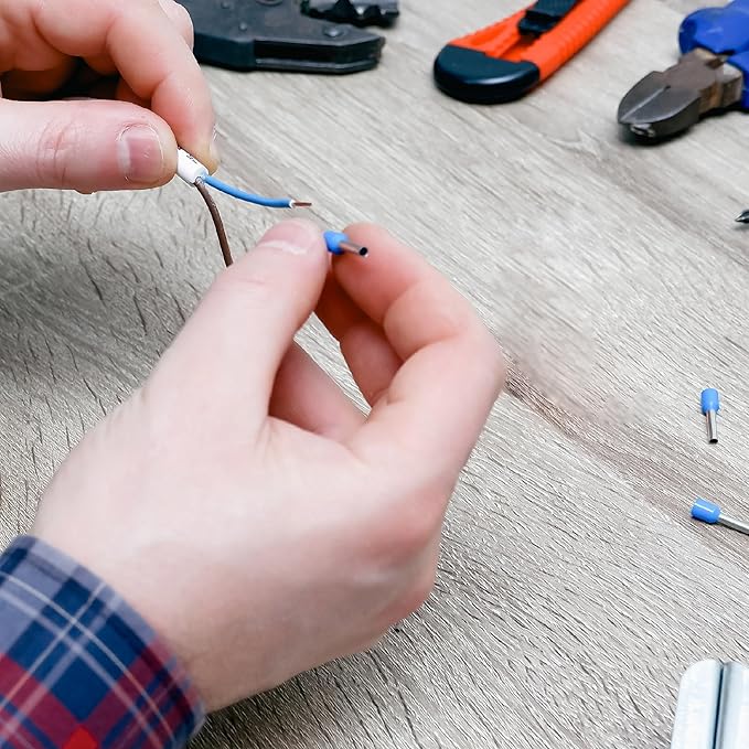Newhouse Electric FTK1200 Ferrule Crimping Tool Kit with Wire Crimper Tool, Secure Wire Ferrule Nylon Container, and 1,200 Electrical Wire Connectors, Electrician Tool Set for Home Improvement