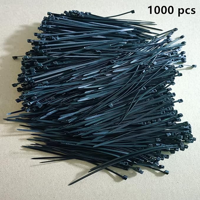 Zip Ties 1000 pcs 8 inch Cable Zip Ties, Premium Plastic Wire Ties with 40 LBS Tensile Strength, UV Resistant Cable Ties, Black Nylon Tie Straps