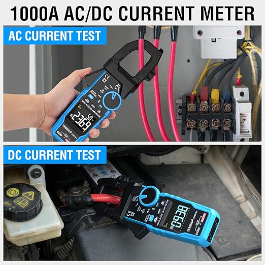 Inrush Digital Clamp Meter Multimeter - TEMIRUP T-RMS 6000 Counts 1000A Amp Voltage Tester with VFD, LOZ, Measures NCV, AC/DC Voltage Current, Continuity Capacitance Frequency Resistance, Temperature